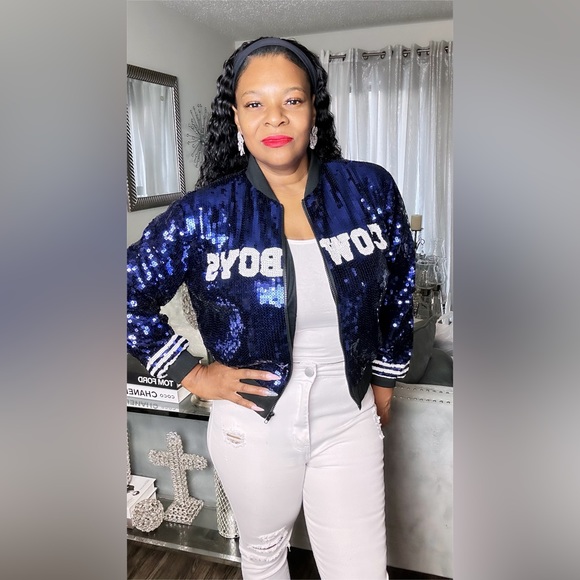 Sale‼️Dallas Cowboys sequin jacket. No Discount ‼️‼️ - Picture 2 of 13